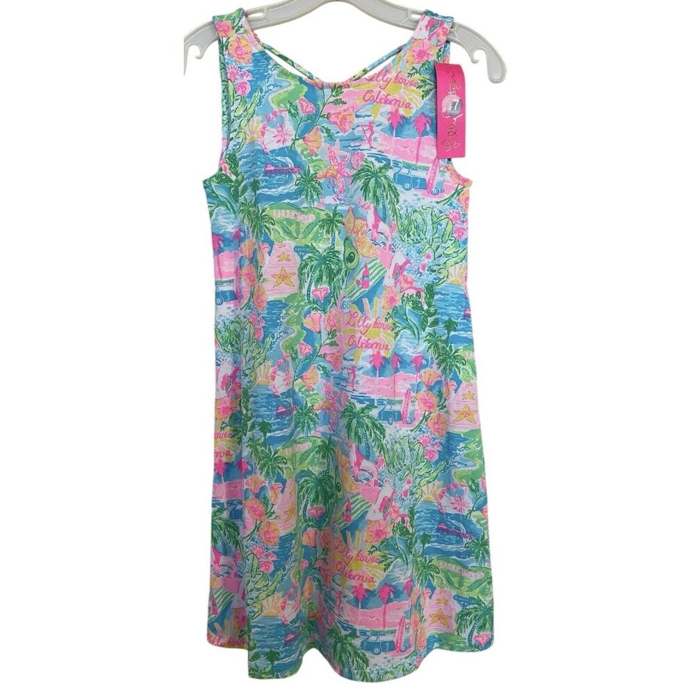 Lilly Pulitzer Dress Womens Size XXS Kristen Lilly Loves California Pink Green